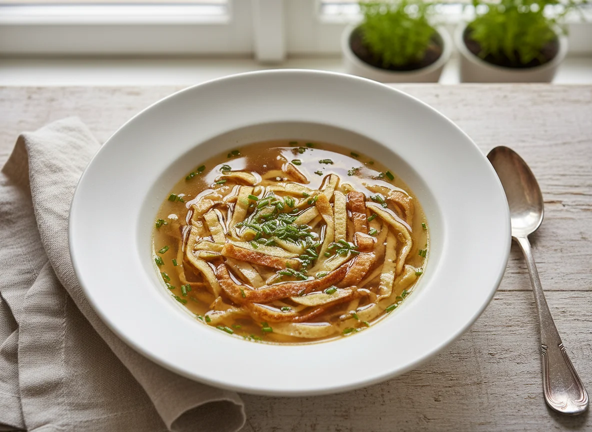 Klare Suppe mit Einlage photo