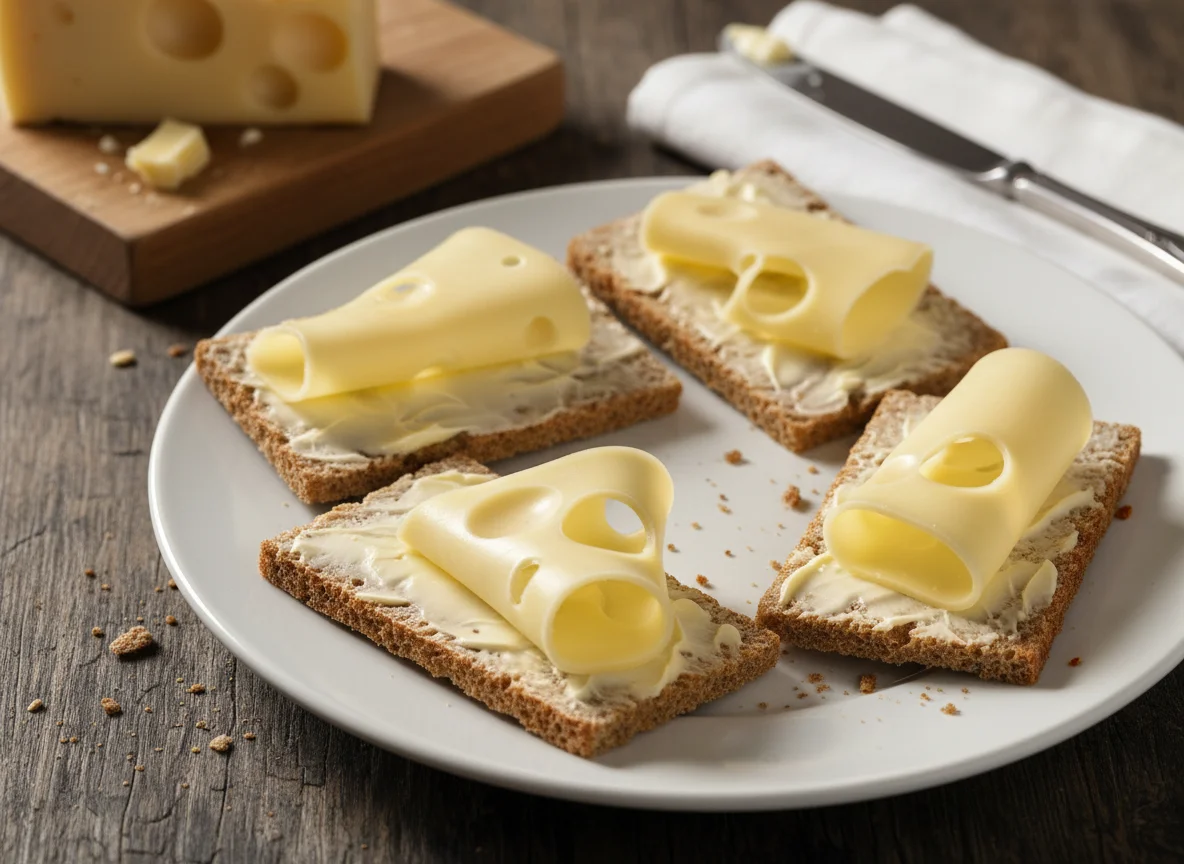 Knäckebrot mit Butter und Käse photo