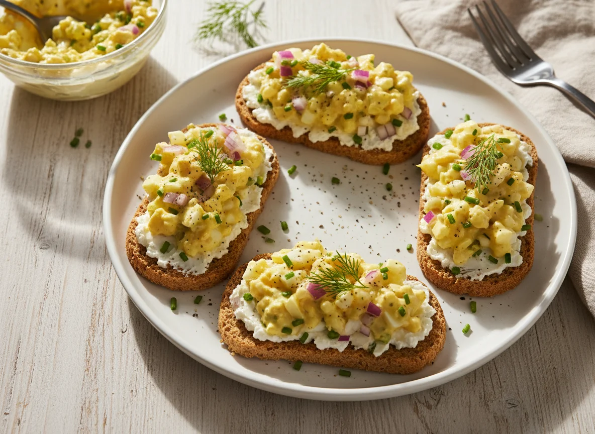 Knäckebrot mit Eiersalat photo