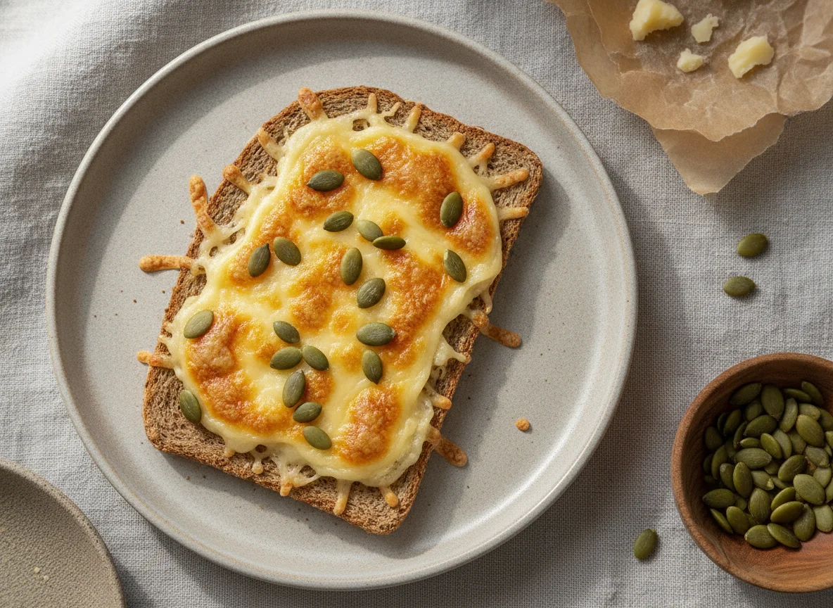 Knäckebrot mit Kürbiskernen und Käse photo