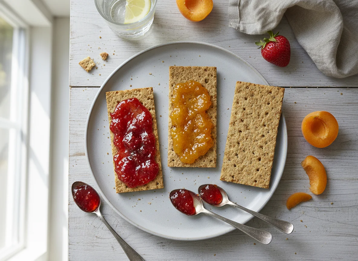 Knäckebrot mit Marmelade photo
