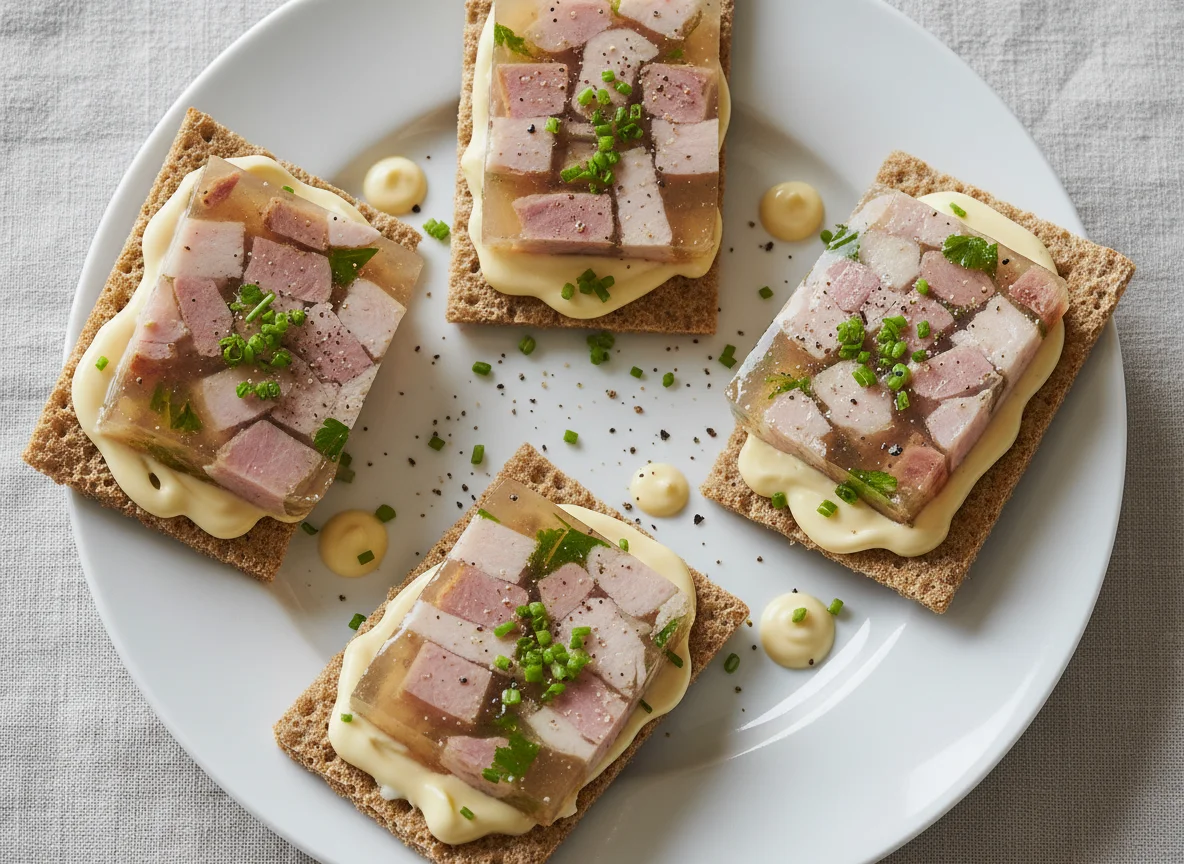 Knäckebrot mit Sülze photo