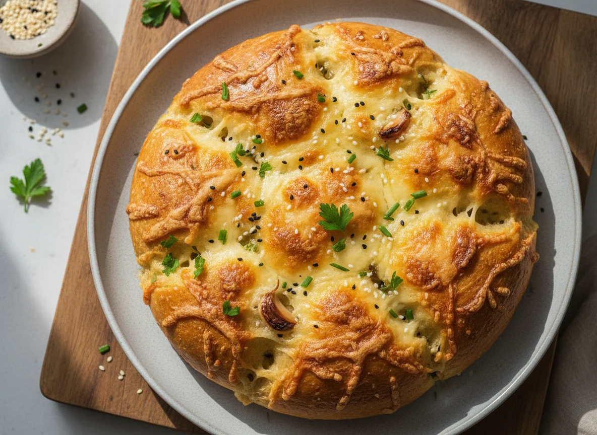 Knoblauchbrot mit Käse photo