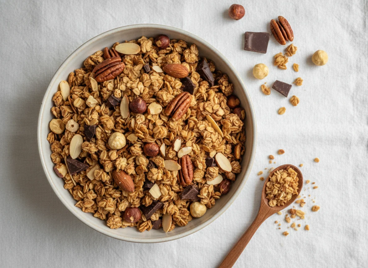 Knuspermüsli mit Nüssen photo