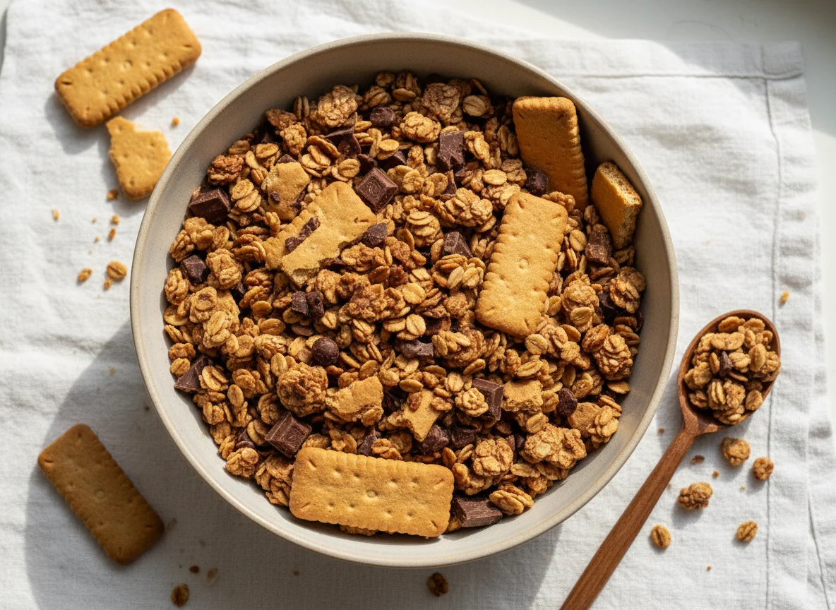 Knuspermüsli mit Schokolade und Butterkeksen photo