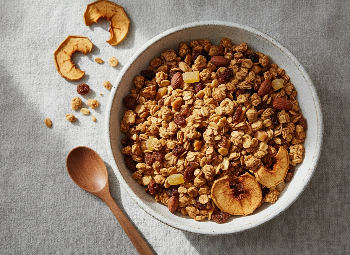 Knuspermüsli mit Trockenfrüchten photo