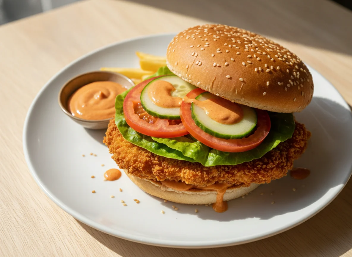 Knuspriges Hähnchen-Burger photo