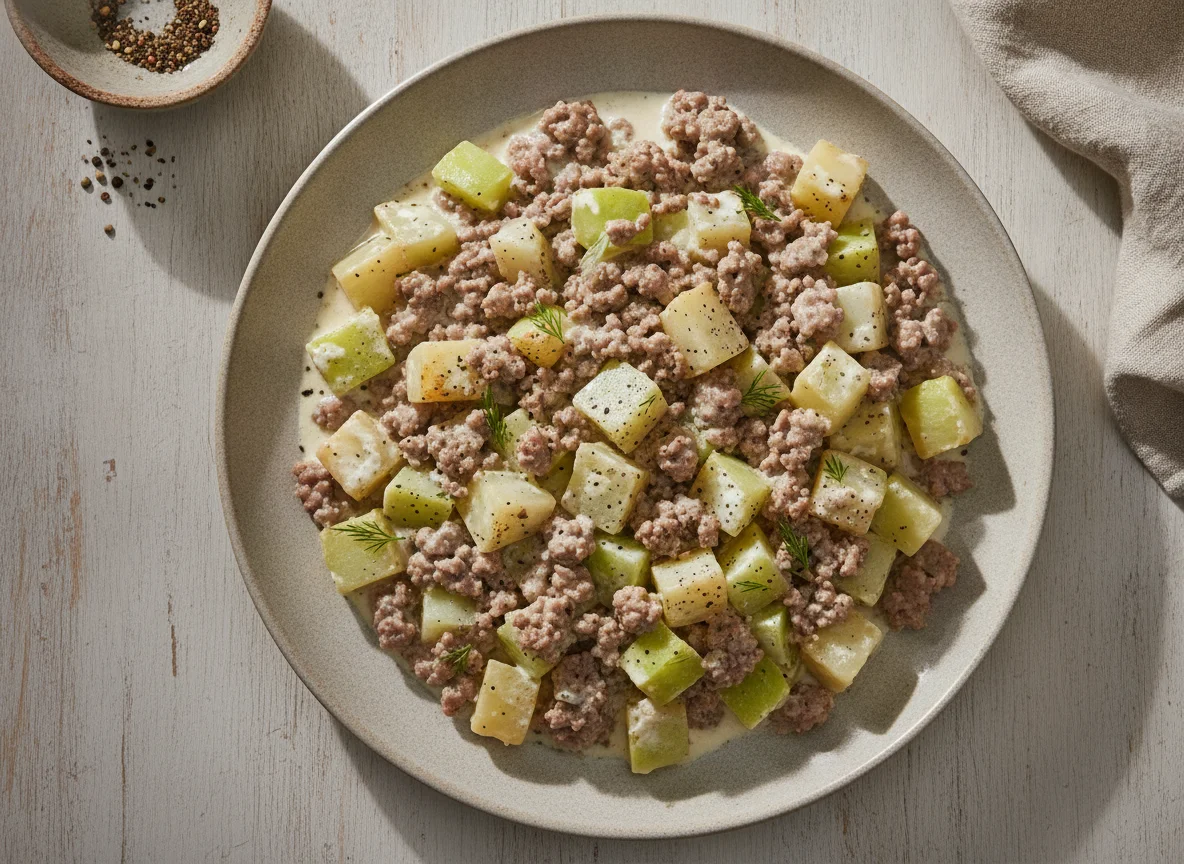 Kohlrabi-Hackfleisch-Pfanne photo