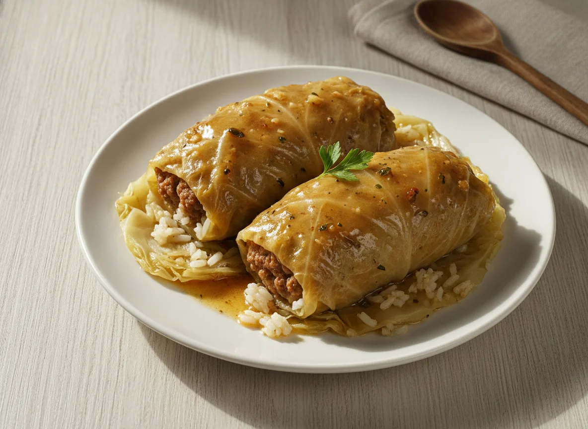 Kohlrouladen mit Hackfleisch-Reis-Füllung photo