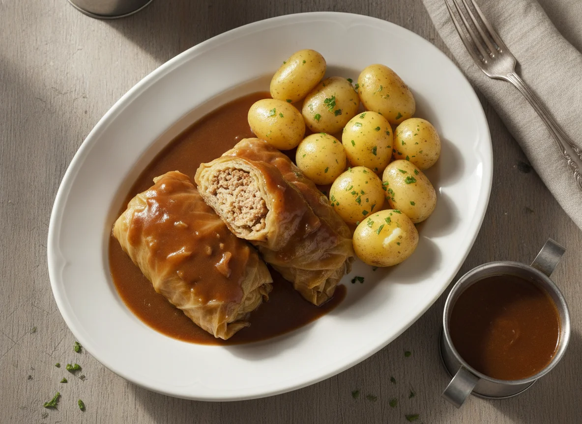 Kohlrouladen mit Salzkartoffeln photo