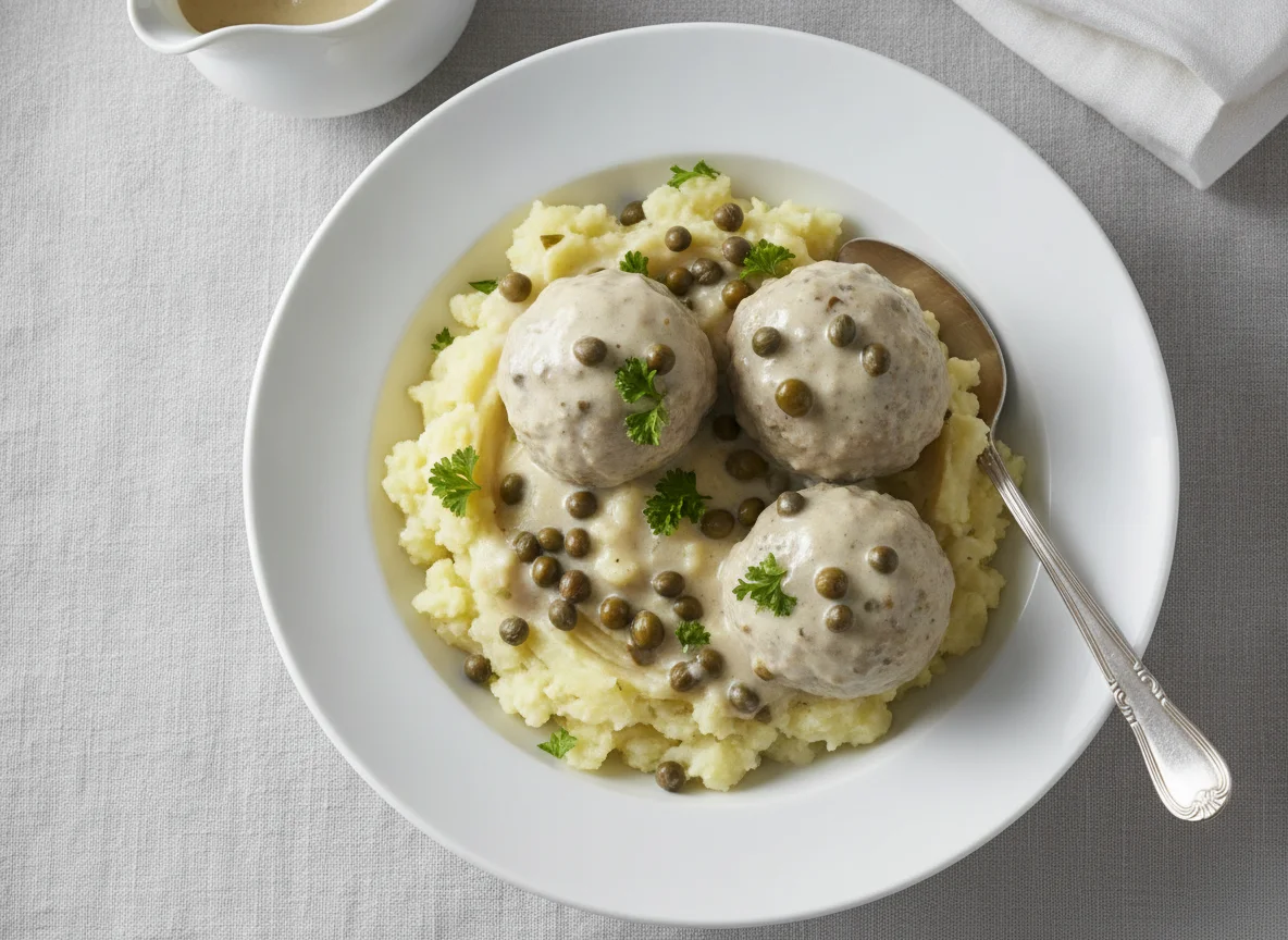 Königsberger Klopse mit Kartoffelstampf photo