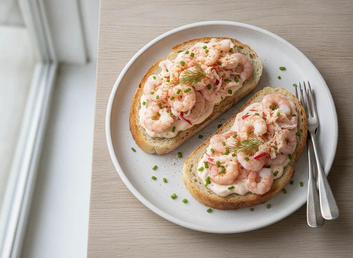 Krabbensalat auf Weißbrot photo