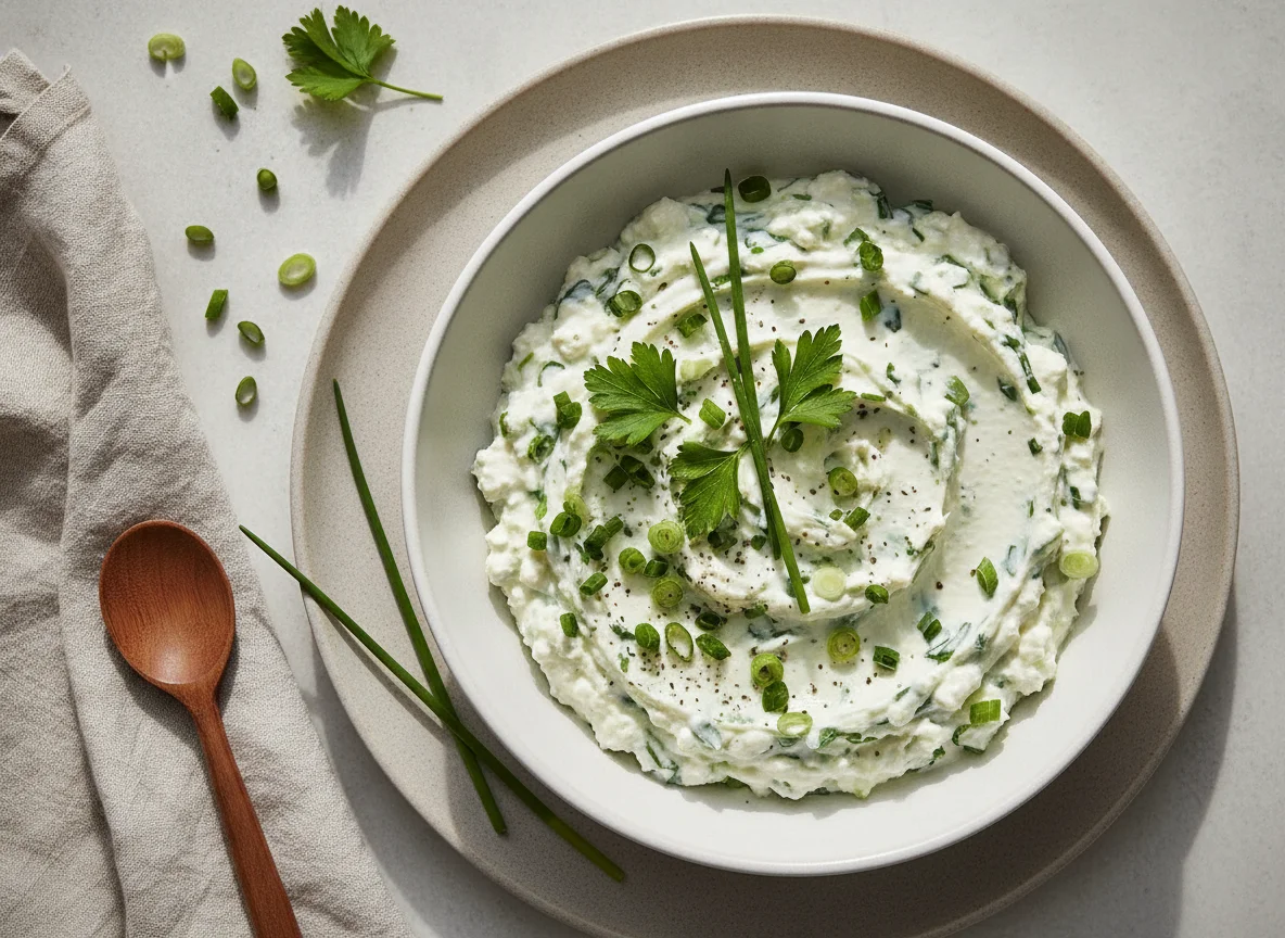 Kräuterquark mit Frühlingszwiebeln photo