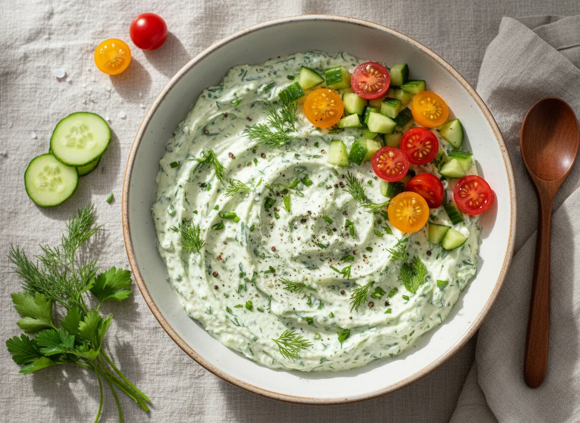 Kräuterquark mit Gemüse photo