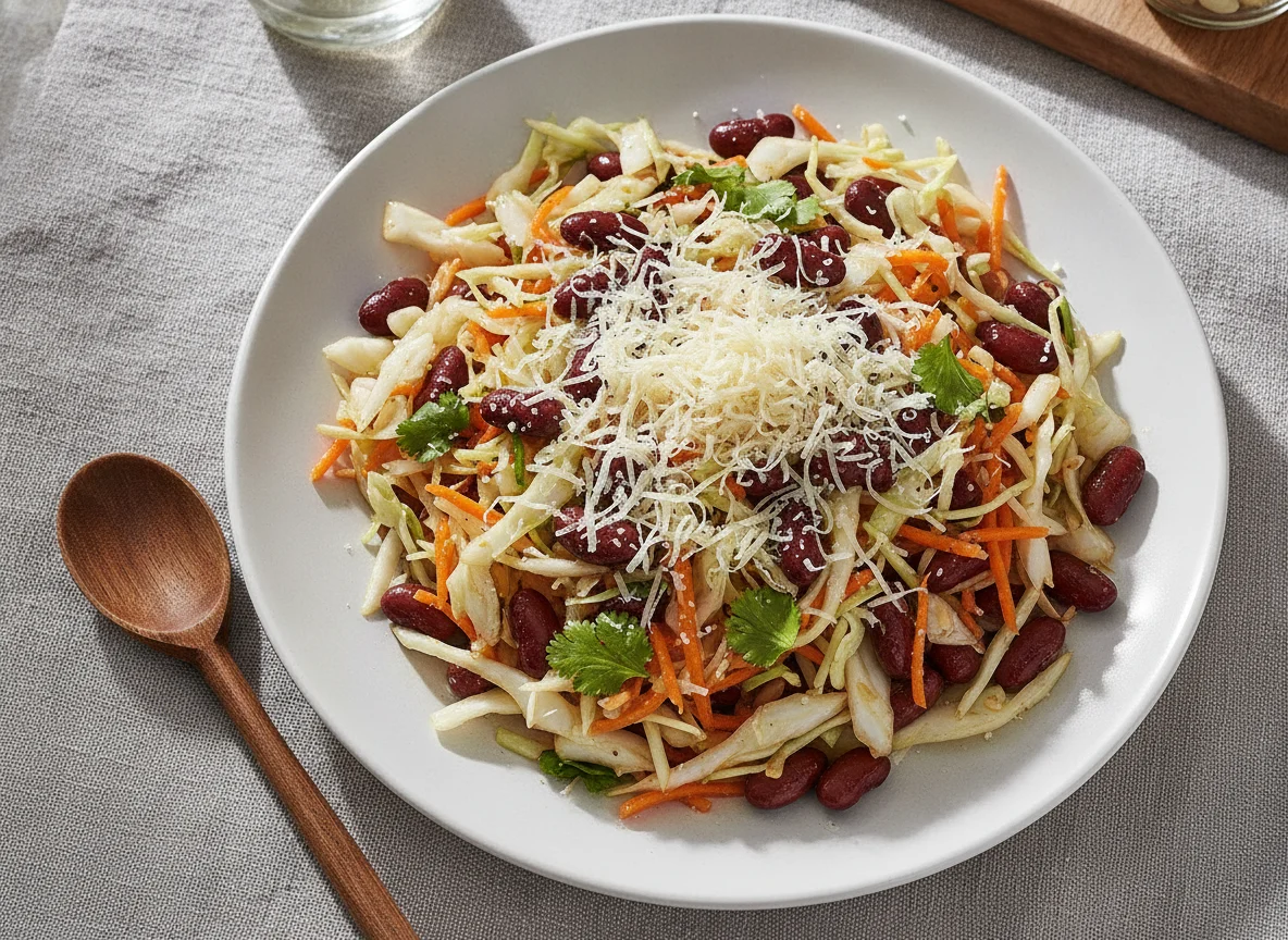 Krautsalat mit Kidneybohnen und Karotten photo