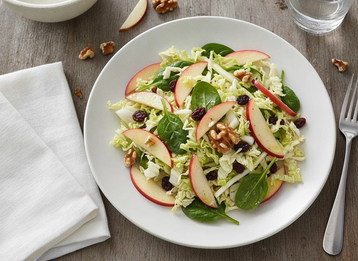 Krautsalat mit Nüssen und Apfel photo