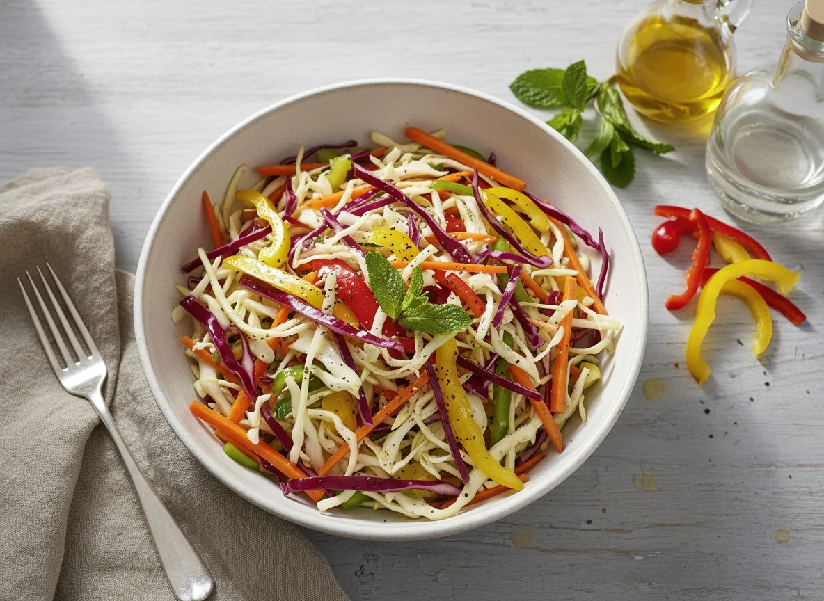 Krautsalat mit Paprika und Minze photo