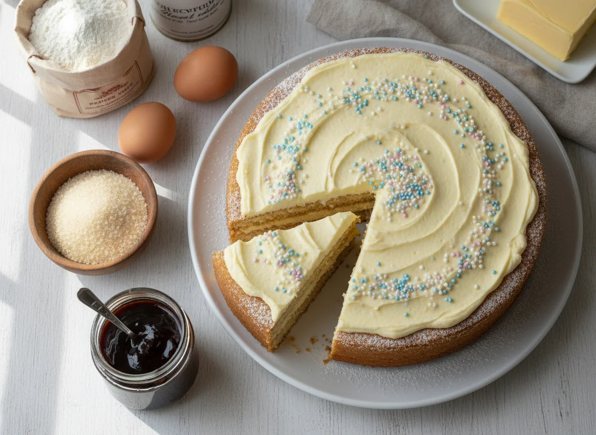 Kuchen mit Buttercreme photo