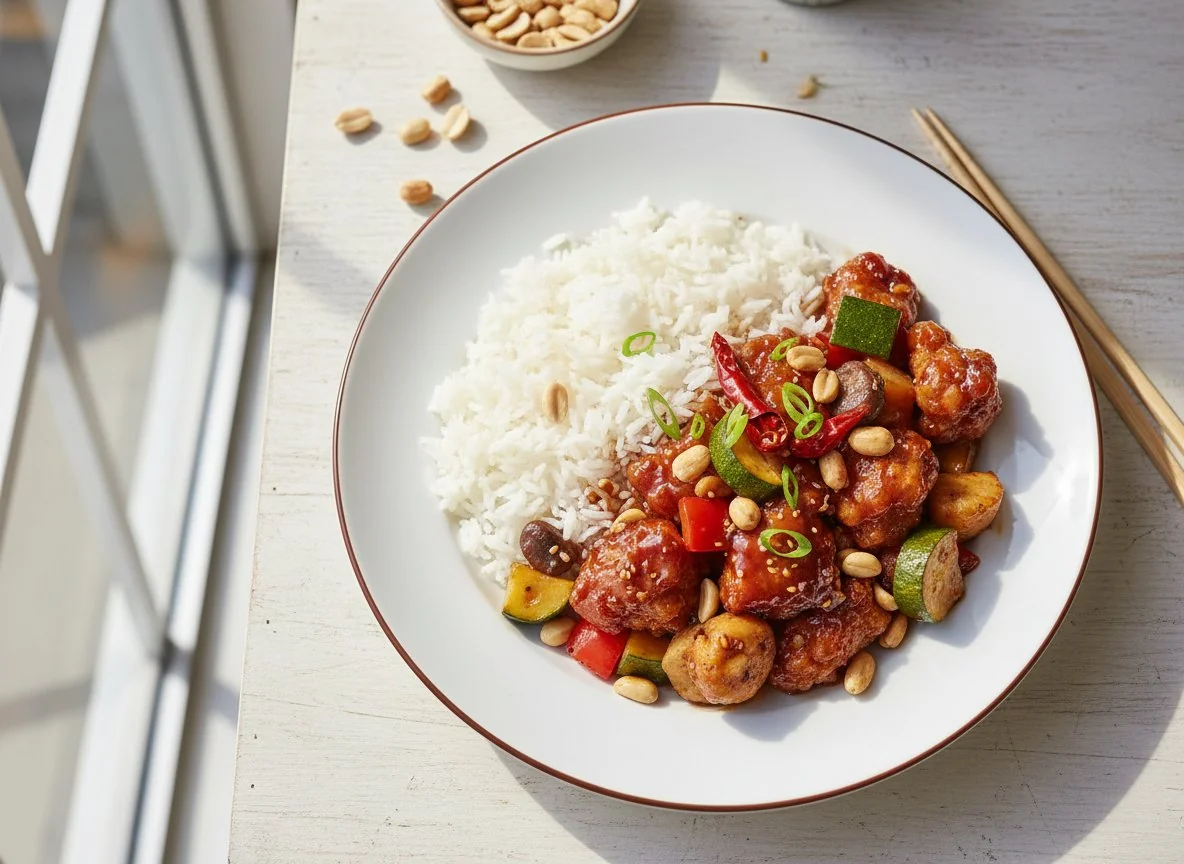 Kung Pao Hähnchen mit Reis photo