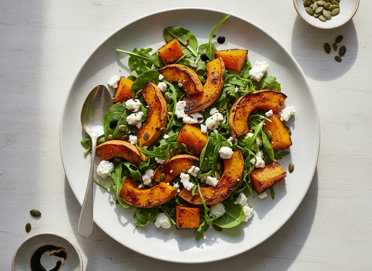 Kürbis-Feta-Salat mit Balsamico-Dressing photo