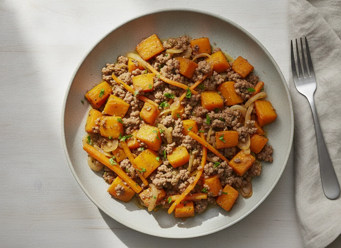 Kürbis-Hackfleisch-Pfanne photo