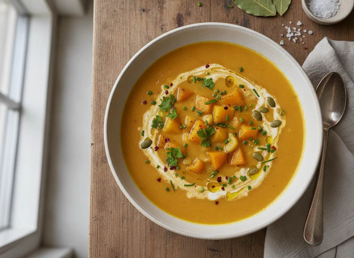 Kürbis-Kartoffel-Cremesuppe photo
