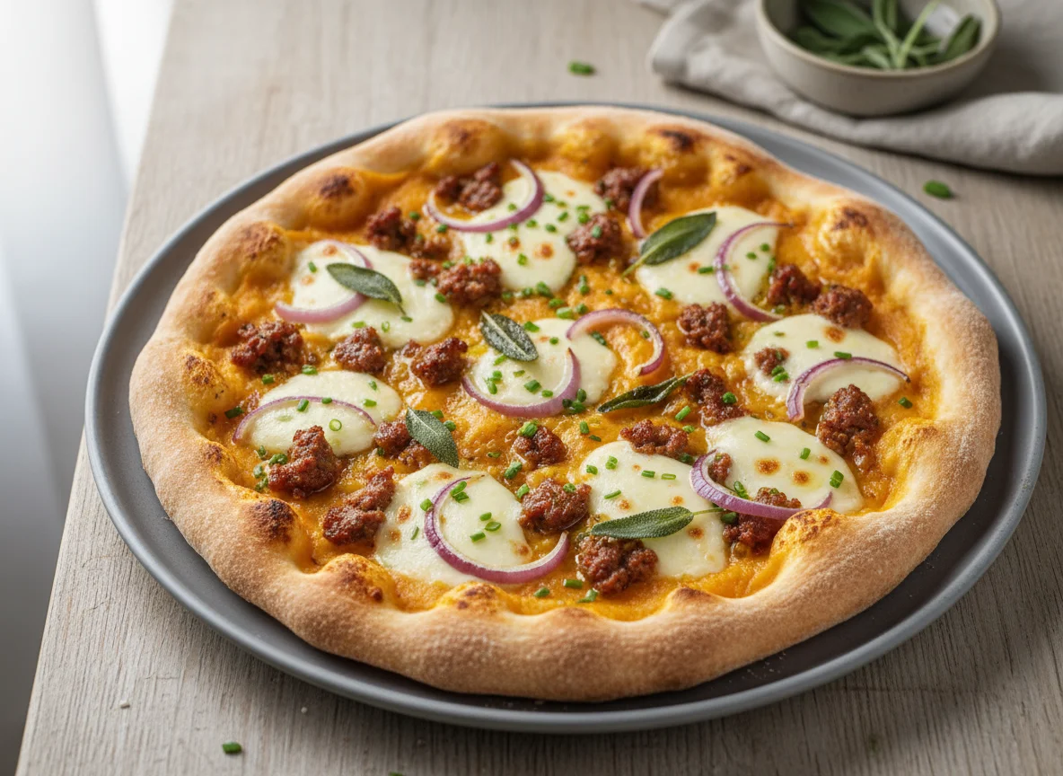 Kürbis-Salsiccia-Pizza photo