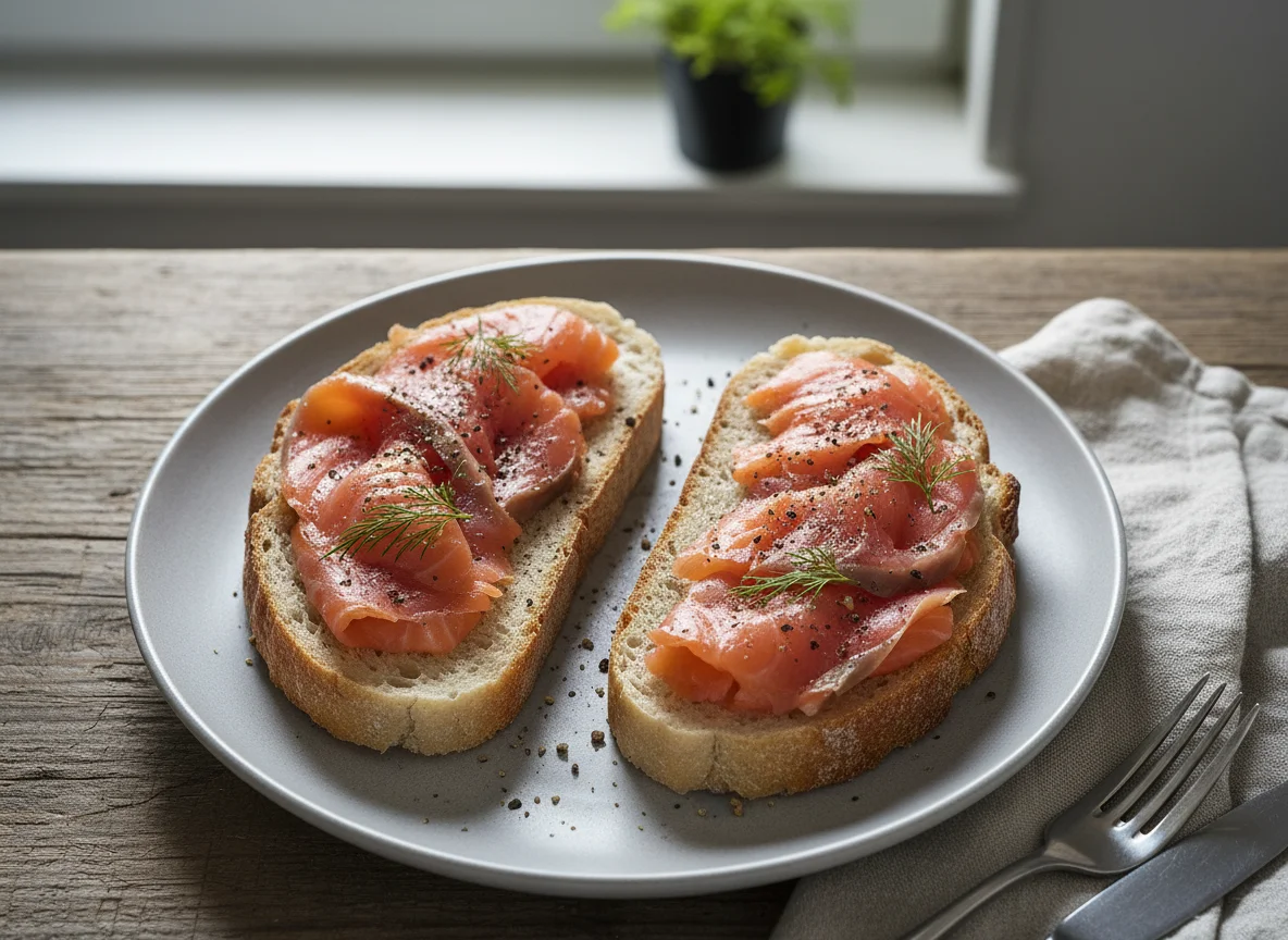Lachs auf Brot photo