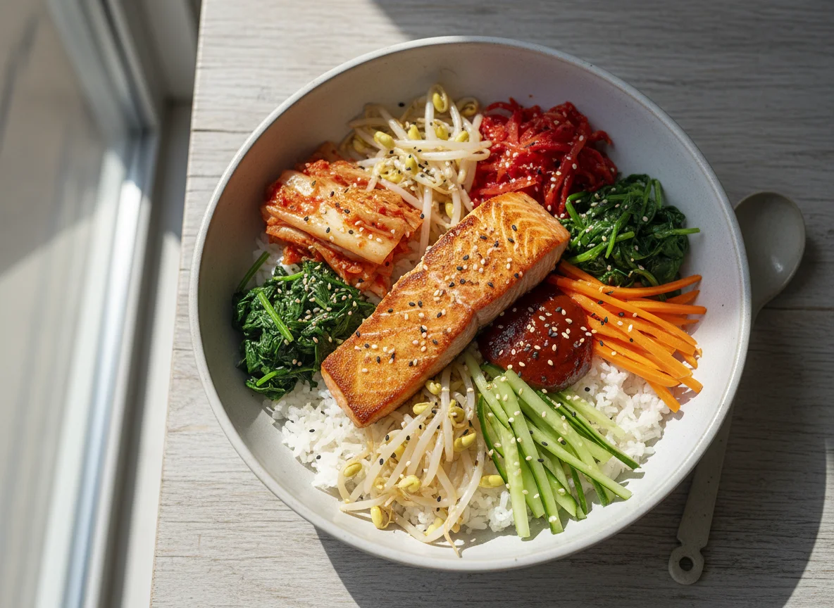 Lachs Bibimbap Schale photo