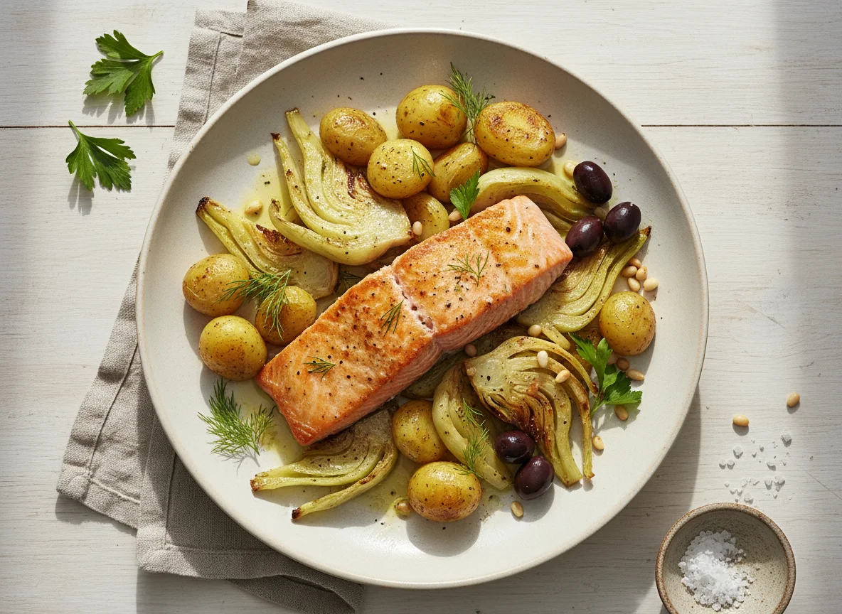 Lachs mit Fenchel und Kartoffeln photo