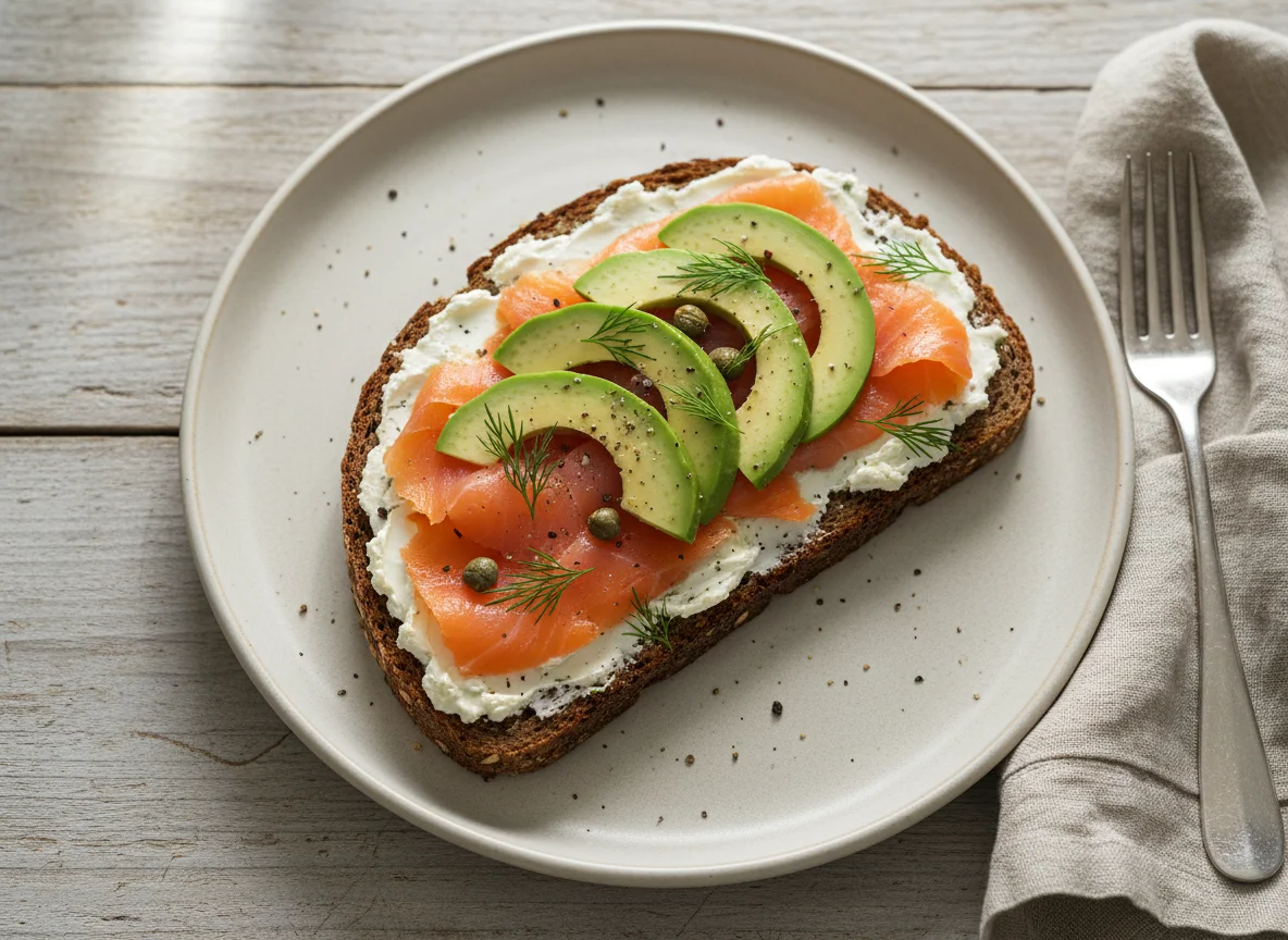 Lachs-Avocado-Brot photo