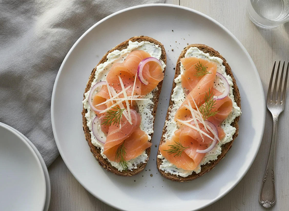 Lachsbrot mit Meerrettich photo