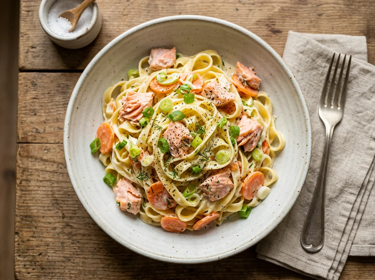 Lachs-Pasta in Sahnesauce photo