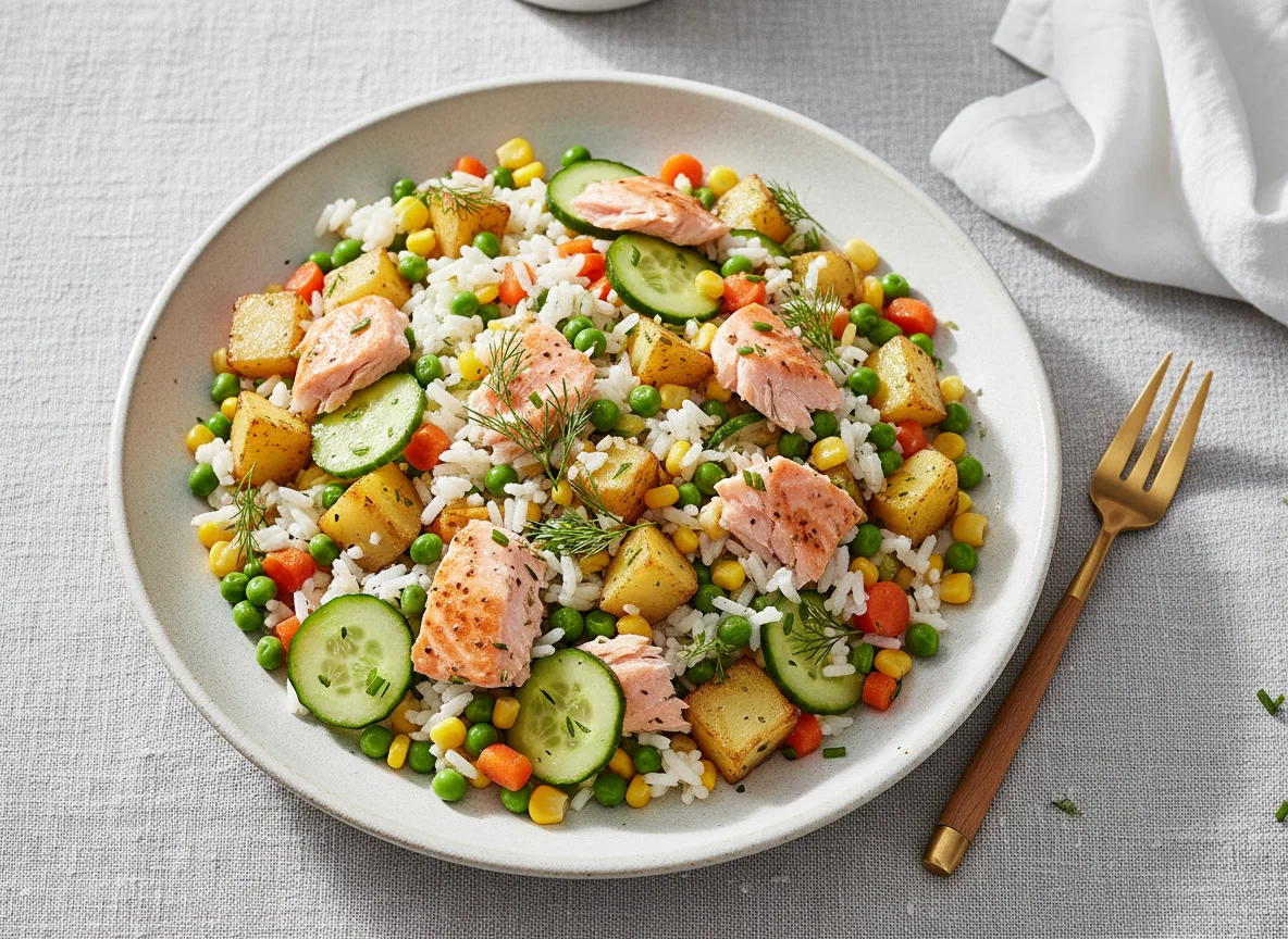 Lachs-Reis-Salat photo