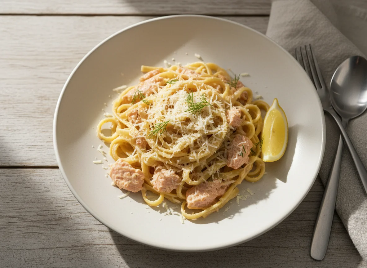 Lachs-Sahne-Nudeln photo