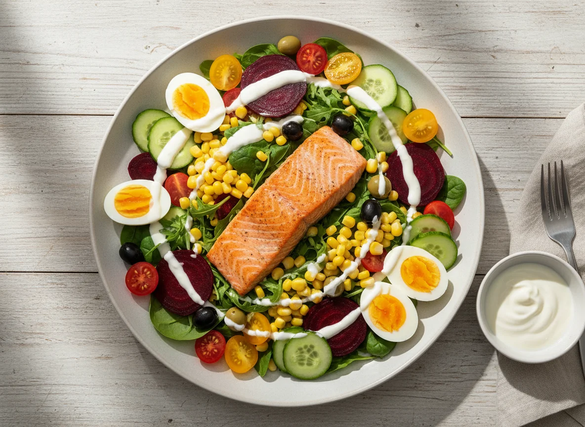 Lachs-Salat-Platte photo