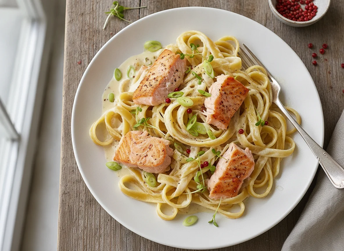Lachs-Tagliatelle in Sahnesauce photo