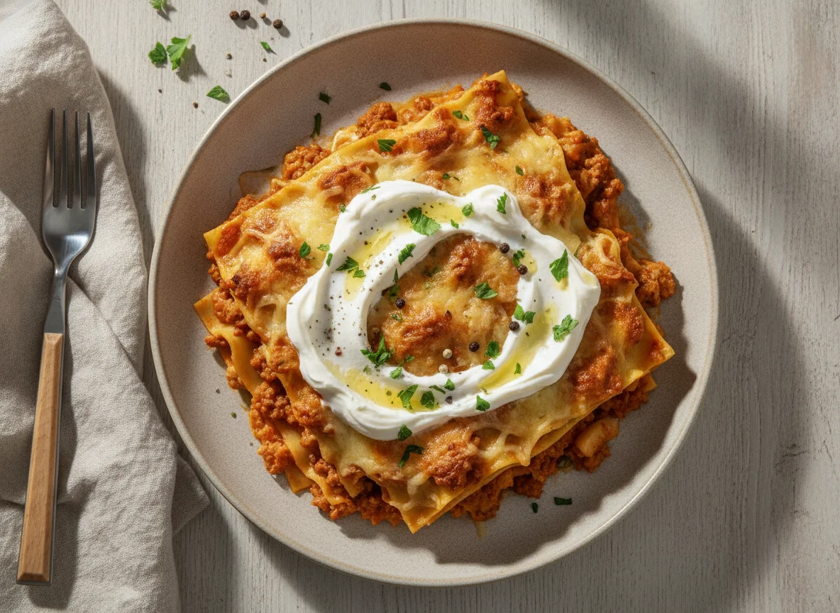 Lasagne mit Crème fraîche photo