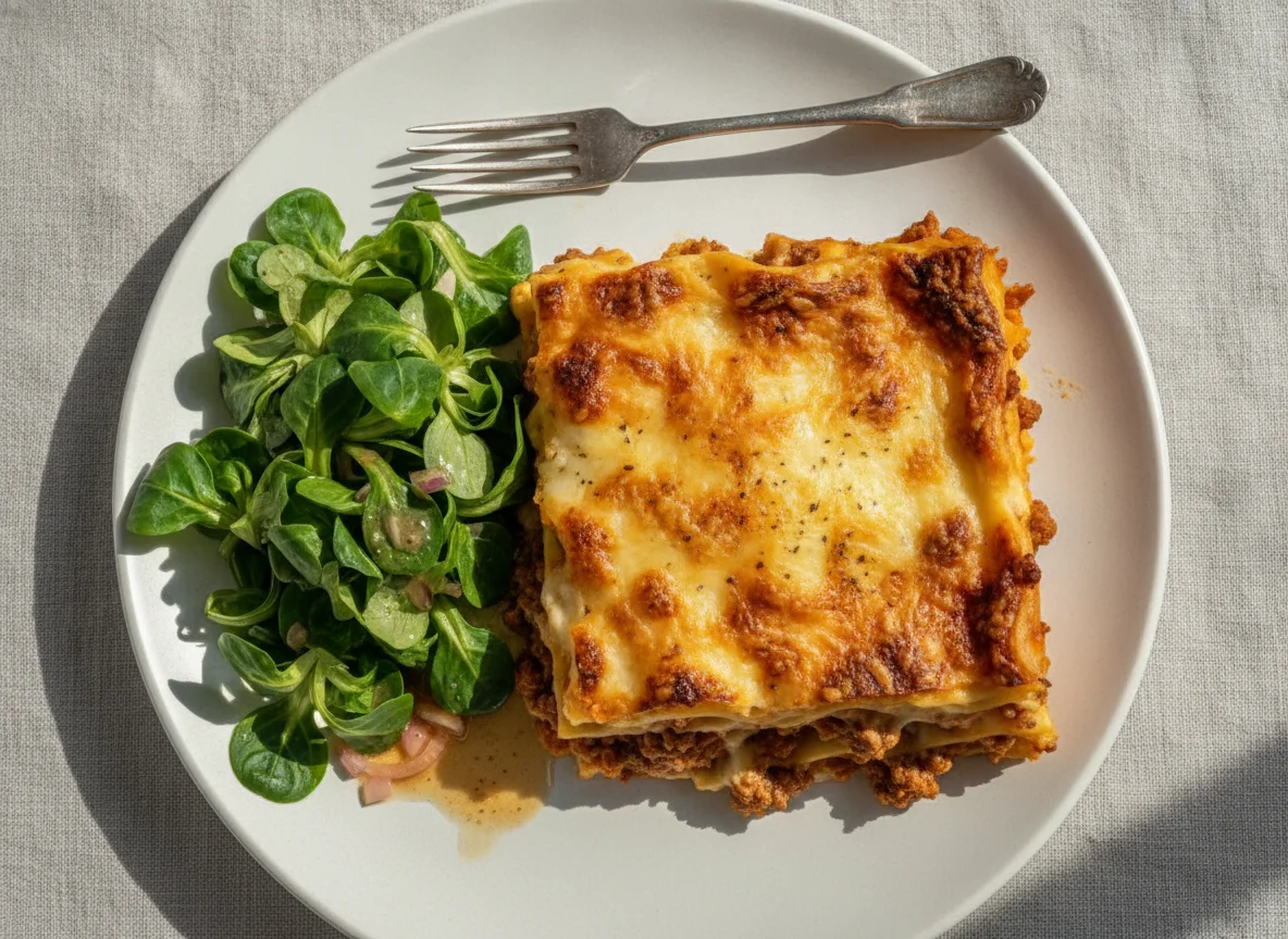 Lasagne mit Feldsalat photo