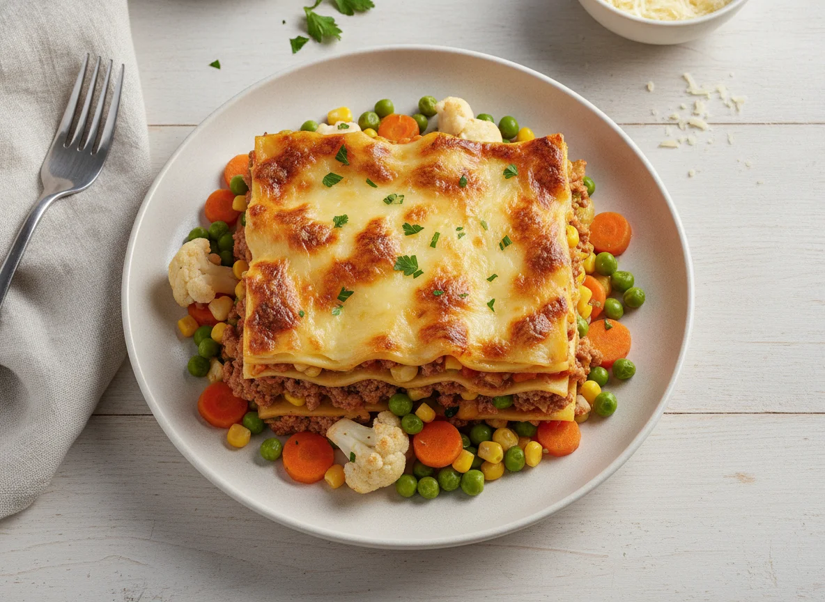 Lasagne mit gemischtem Gemüse photo