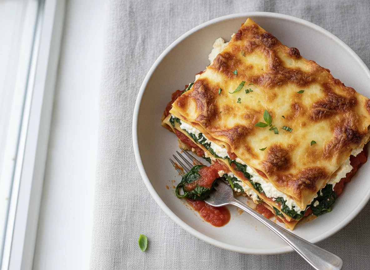Lasagne mit Spinat und Ricotta photo
