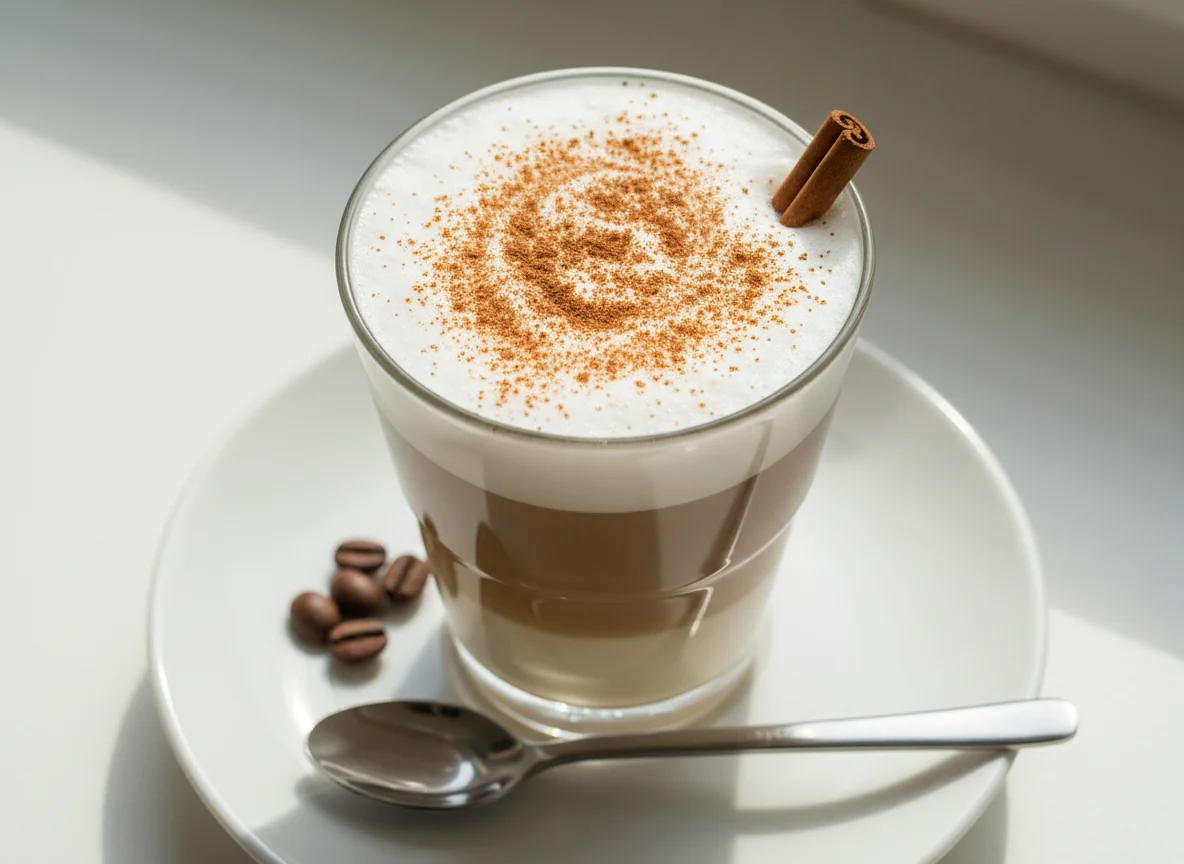 Latte Macchiato mit Zimt photo
