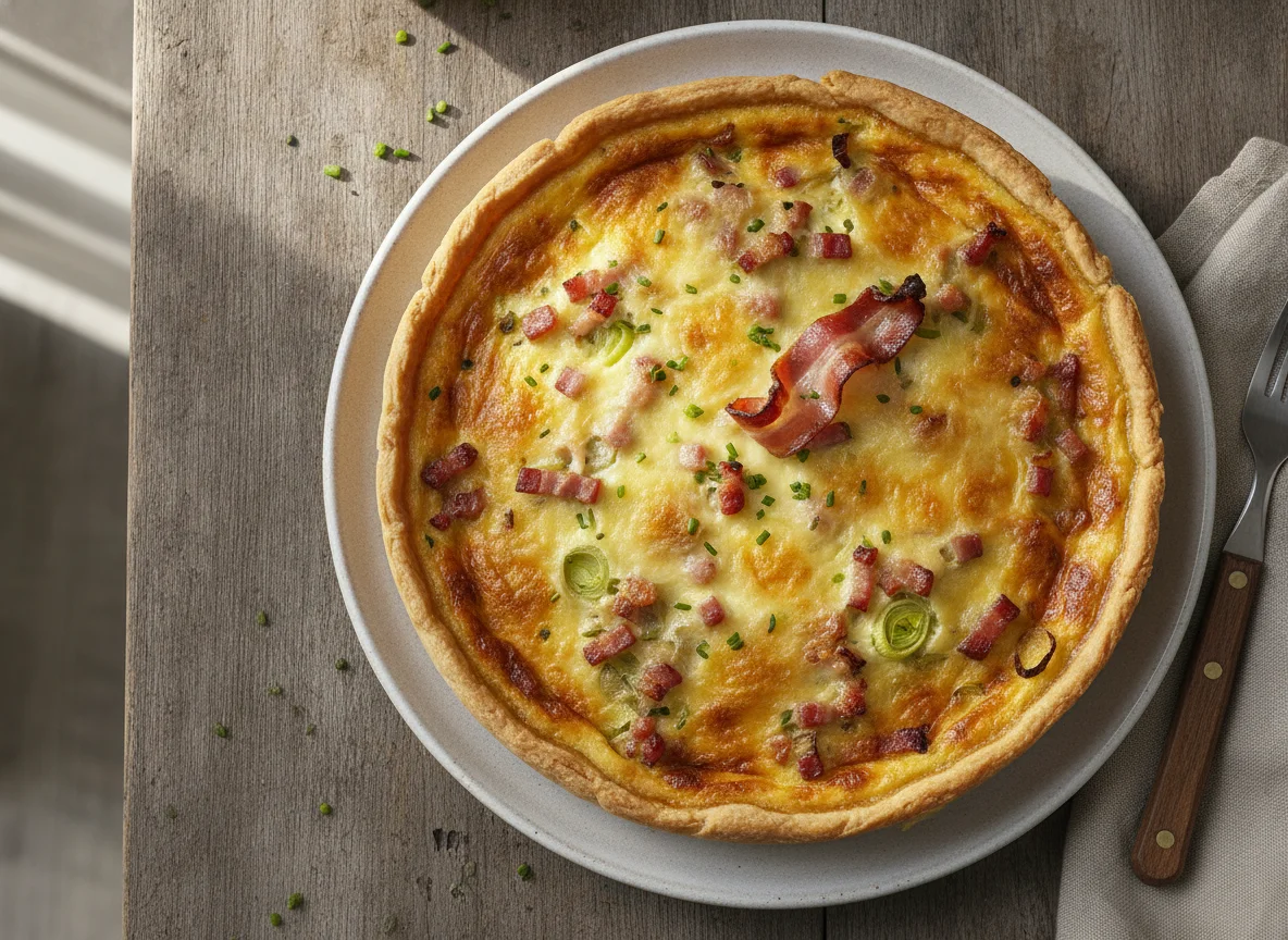 Lauch-Quiche mit Speck photo