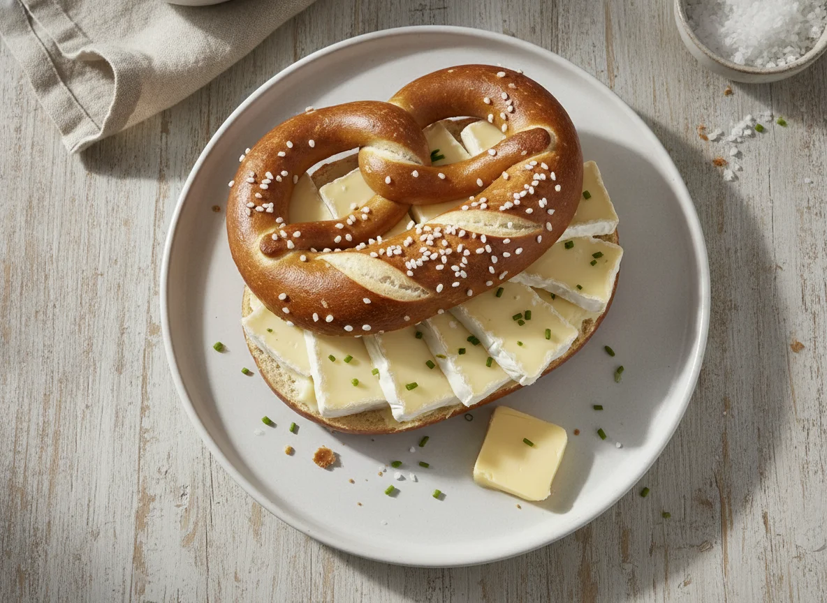 Laugenbrezel mit Camembert photo