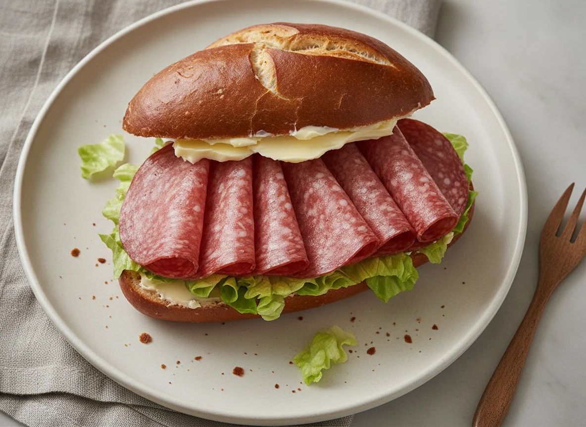 Laugen-Salami-Sandwich photo