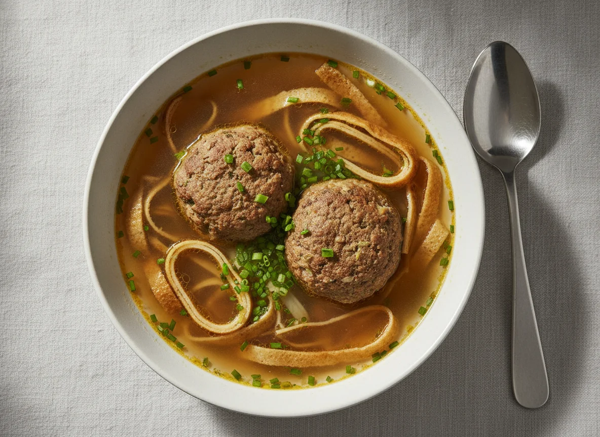 Leberknödelsuppe mit Flädle photo