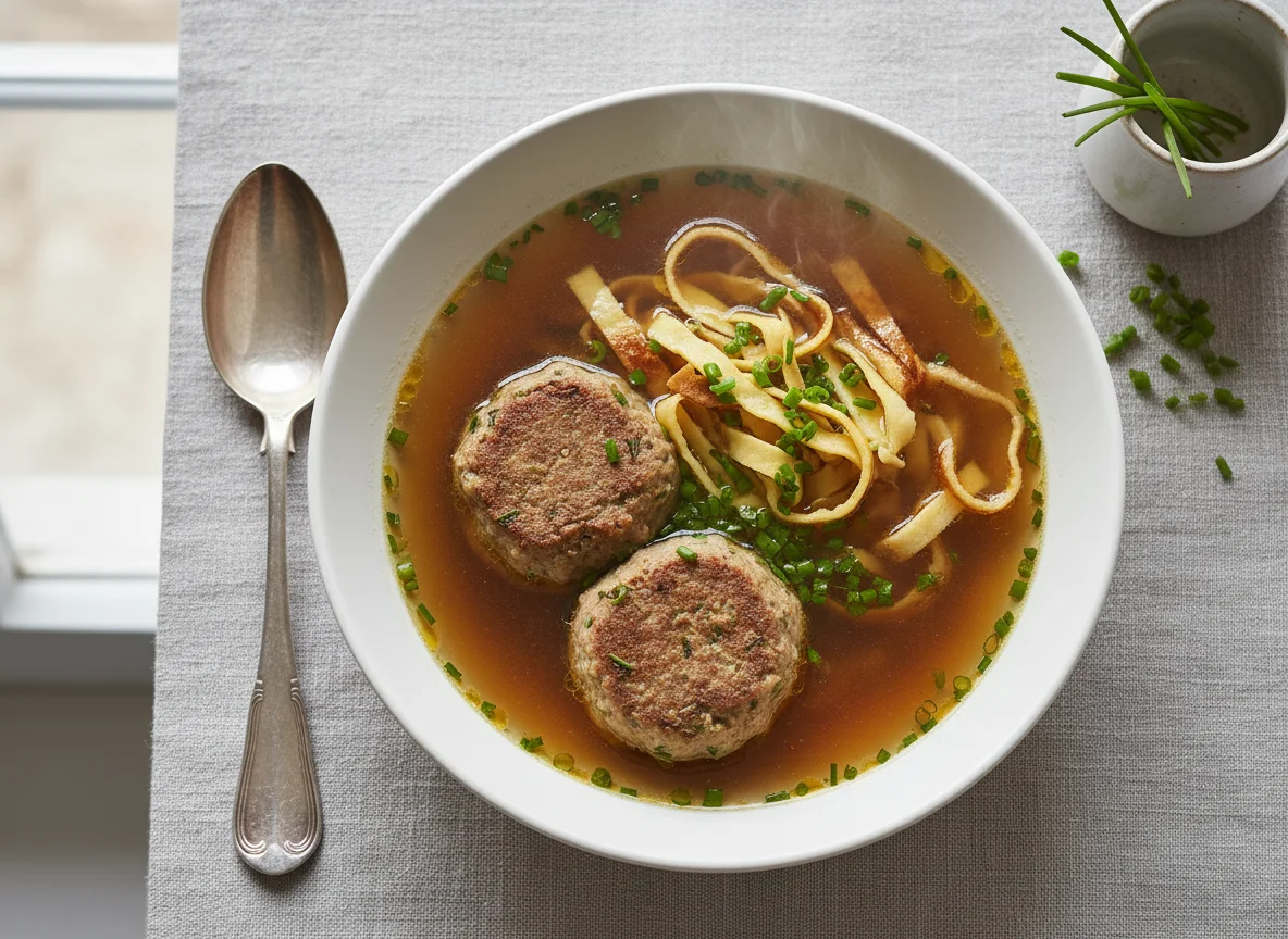 Leberknödelsuppe mit Frittaten photo