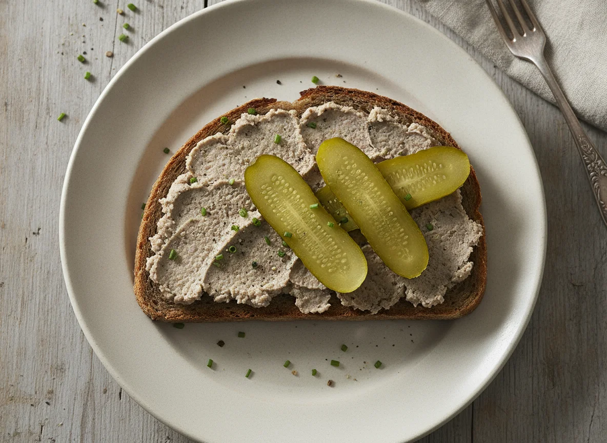 Leberwurstbrot mit Gewürzgurke photo