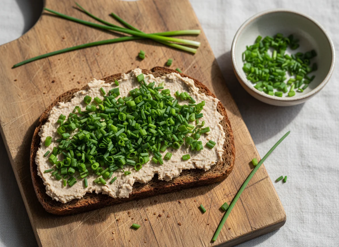 Leberwurstbrot mit Schnittlauch photo