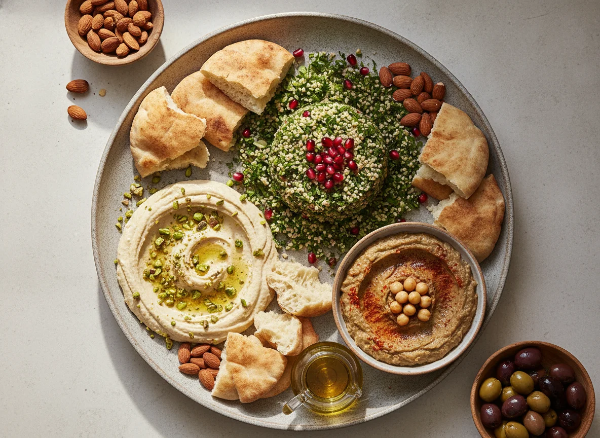 Libanesische Mezze Platte photo